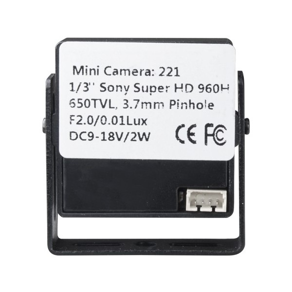 Comprar OEM MC221J Minicámara cableada - 1/3" Sony© Super HAD CCD II - Resolución 600 líneas - Soporte incorporado - 0.3 Lu