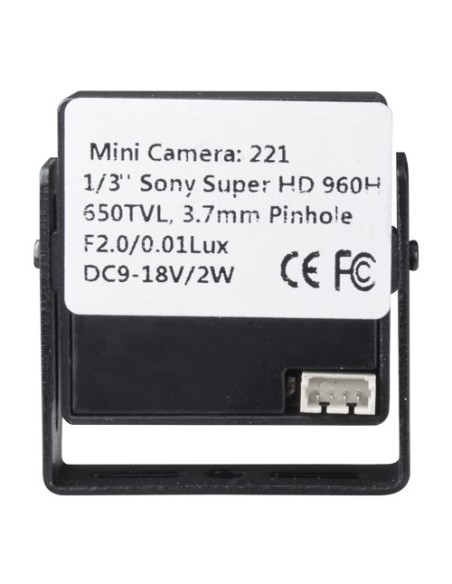 Comprar OEM MC221J Minicámara cableada - 1/3" Sony© Super HAD CCD II - Resolución 600 líneas - Soporte incorporado - 0.3 Lu