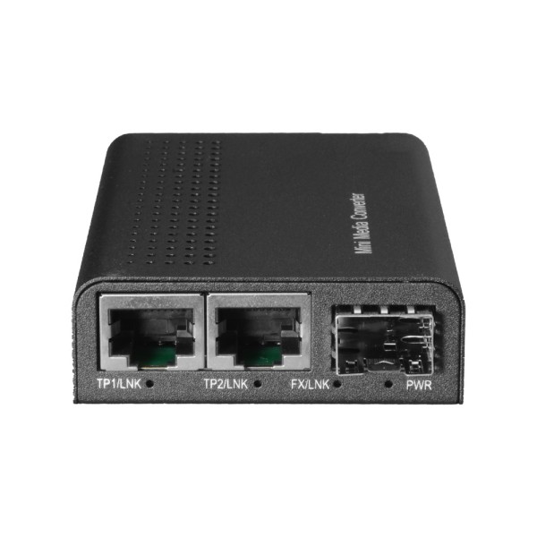 OEM MC2GE-SFP Media Converter - 2x Ethernet RJ45 - 1x SFP - Gigabit - 10/100/1000 Base-TX - Tamanho reduzido