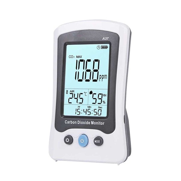 Uni-tendência MT-CO2-A37 CO2, temperatura e medidor de umidade - com alarme visual e audível programável pelo usuário - Register