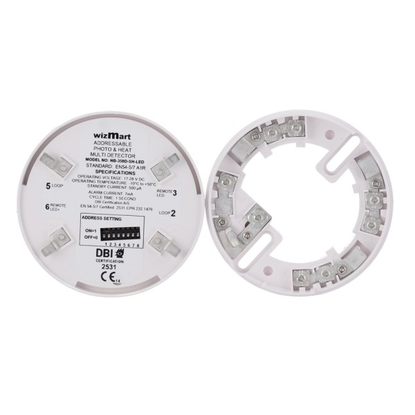 WIZmart NB358D-SHL Multicritério Analógico Detector - Detecção de Fumo Fotoelétrico - Termistor Eletrônico - Termov