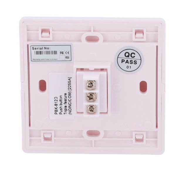 Comprar YLI PBK-812D Pulsador de liberación de puerta - Uso profesional - Testado 500.000 usos - NO/NC/COM | Empotrado - Medidas