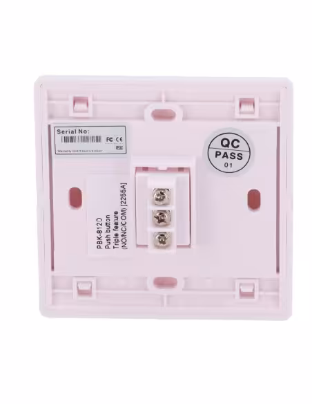 Comprar OEM PBK-812D Pulsador de liberación de puerta - Uso profesional - Testado 500.000 usos - NO/NC/COM | Empotrado - Medidas