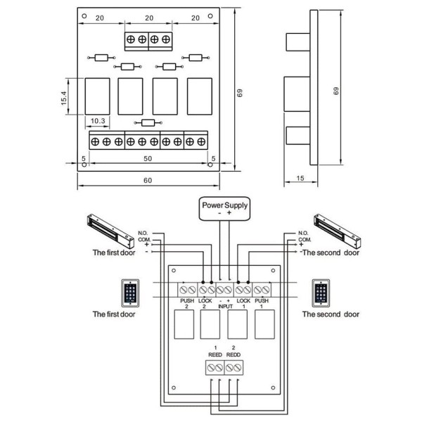 Comprar YLI PCB-501 Módulo de relé - Creación de esclusas de dos puertas - Doble salida - Pequeño tamaño - Apto para todo tipo d