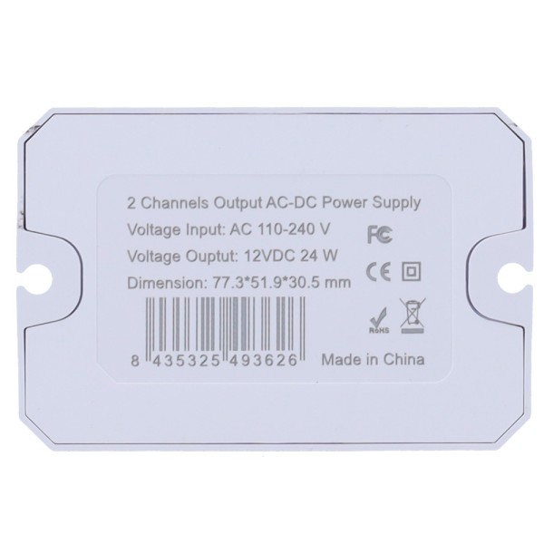 Acheter OEM PD-24-12 Alimentation à découpage - Entrée CA 100 V ~ 240 V - Sortie 2 canaux - Sortie CC 12 V / 2 A (24 W) -