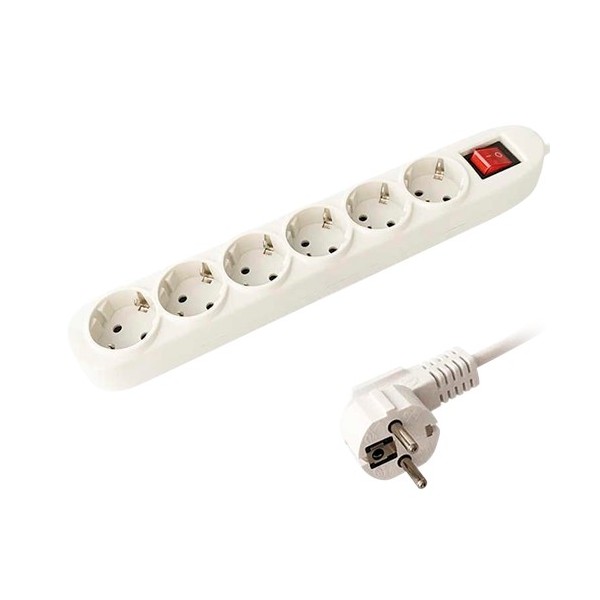 Acheter OEM PDU-6P-SWITCH Multiprise - 6 sorties jusqu’à 250 VAC / 16 A max. - Interrupteur marche/arrêt - Longueur du câble 1