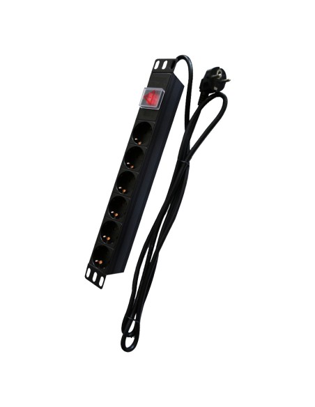 OEM PDU-6P1U-Switch Strip - 1U - 6 formato infracável até 250VAC / 16 a max. - Switch On / Off - Bo