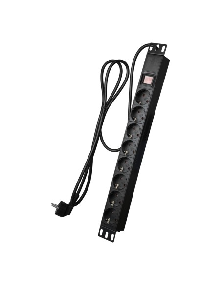 Acheter OEM PDU-8P1U-SWITCH Multiprise - Format rackable 1U - 8 sorties jusqu’à 250 VAC / 16 A max. - Interrupteur marche/arrêt