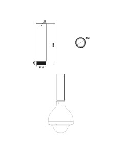 Comprar DAHUA PFA112 Alargador para Soporte de techo - Apto para domos motorizadas - Aleación de aluminio - Apto para exterior - 2