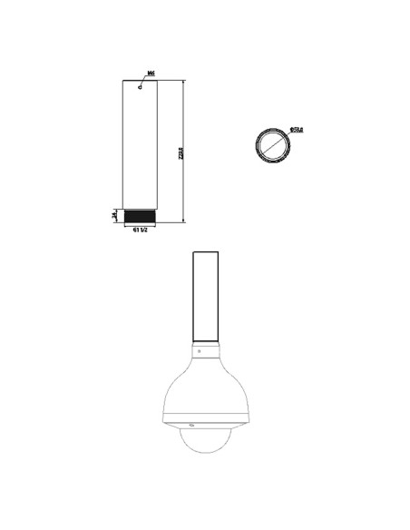 Dahua PFA112 Extensão para suporte de teto - Adequado para cúpulas motorizadas - liga de alumínio - exterior - 220 (Al