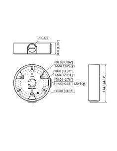 Comprar OEM PFA136-B Caja de conexiones - Para cámaras domo - Apto para uso exterior - Instalación en techo o pared - Pasador de 2