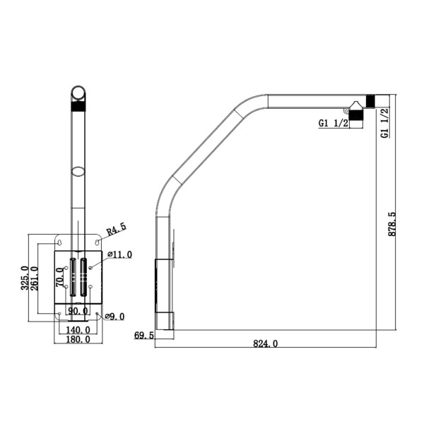Dahua PFB303S Swan Suporte para cúpulas motorizadas - adequado para exterior - Instalação na cornija - branco - PIN