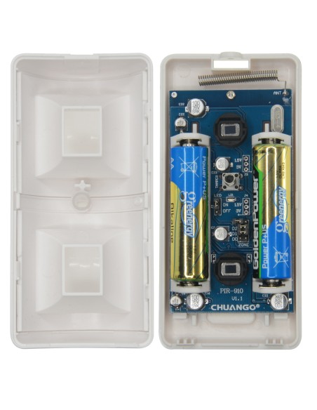 Comprar CHUANGO PIR-910 Detector PIR anti mascotas - Inalámbrico - Antena interna - Indicador LED de baja bateria - Rango de det