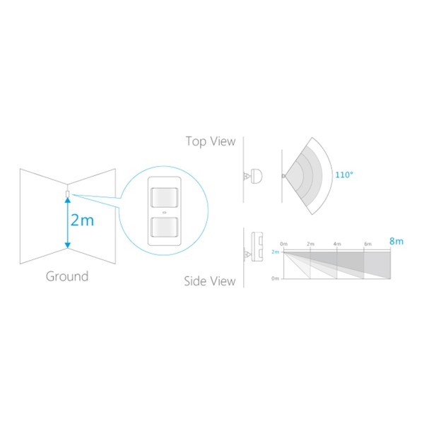 Acquista CHUANGO PIR-910 Rilevatore PIR anti-animali domestici - Wireless - Antenna interna - Indicatore LED di batteria scarica