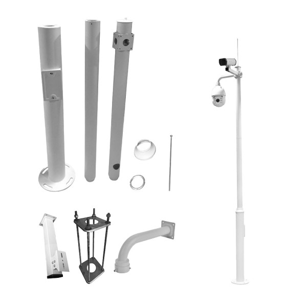 Acheter OEM POLE-350-D Mât pour CCTV - 3,5 mètres de hauteur - Fabriqué en acier galvanisé - 2 pièces de 1,25 mètre et 1 ba
