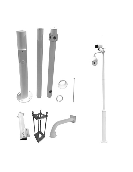 Pólo de OEM-350-D para CCTV - 3,5 metros de altura - fabricado em aço galvanizado - 2 peças de 1,25 metros e 1 base de 1 