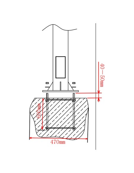 Comprar OEM POLE-350-D Báculo para CCTV - 3.5 metros de altura - Fabricado en acero galvanizado - 2 piezas de 1,25 metros y 1 ba
