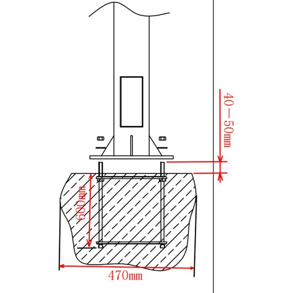 Comprar OEM POLE-450-D Báculo para CCTV - 4.5 metros de altura - Fabricado en acero galvanizado - 3 piezas de 1,5 metros que con