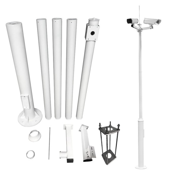 OEM Pole-600-D Bracket para CCTV - 6 metros de altura - fabricado em aço galvanizado - 5 partes de 1,2 metros constitutas