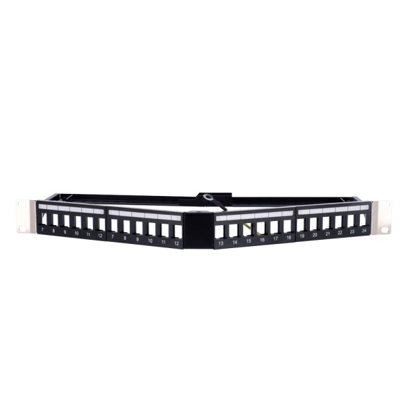 Acquistare OEM pannello patch angolare vuoto PP-A24FTP - 24 porte FTP - formato rack 1U - senza elettronica - barra per la gesti