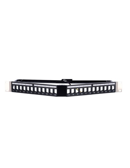 Acheter OEM Panneau de brassage angulaire vide PP-A24FTP - 24 ports FTP - Format rackable 1U - Sans électronique - Barre de gest