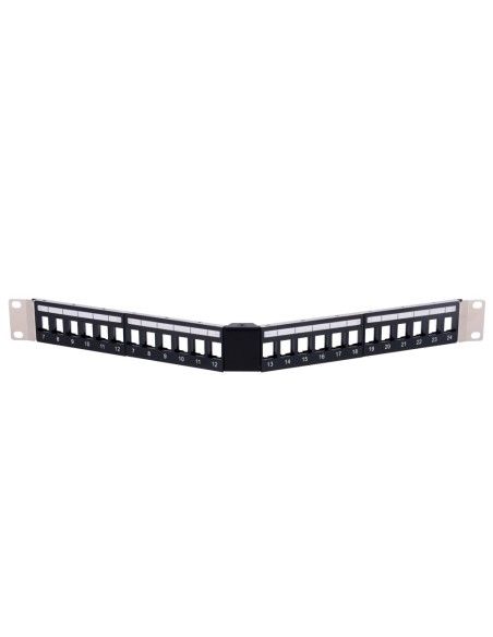 Acheter OEM Panneau de brassage angulaire vide PP-A24FTP - 24 ports FTP - Format rackable 1U - Sans électronique - Barre de gest