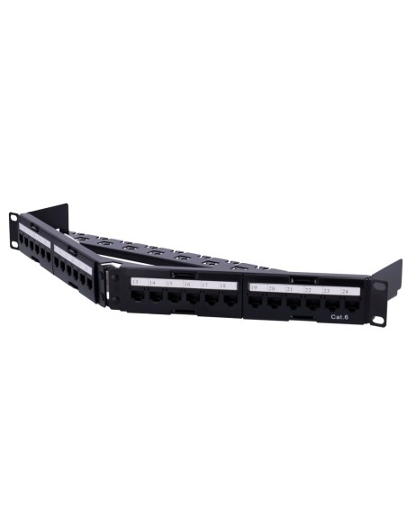 Kaufen OEM PP-A24UTP6 abgewinkeltes 24-Port-UTP-Patchpanel – unterstützt Kabel bis CAT6 – 1U-Rackformat – Größe 1U pro Paar
