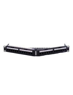 Acquista OEM PP-A24UTP6 patch panel angolare UTP a 24 porte - Supporta cavi fino a CAT6 - Formato rack 1U - Dimensione 1U pari 2