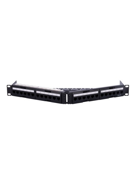 Kaufen OEM PP-A24UTP6 abgewinkeltes 24-Port-UTP-Patchpanel – unterstützt Kabel bis CAT6 – 1U-Rackformat – Größe 1U pro Paar