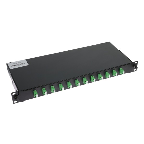 Kaufen OEM PP-FIBER-12-LC Glasfaser-Patchpanel – 12 LC/APC-Duplex-Ports – Spleißkassette (ohne Pigtail) – Rackformat