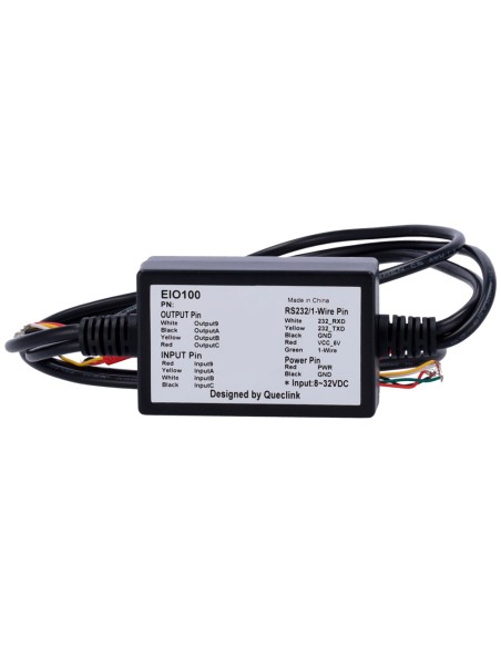 QLCLink QL-EIO100 expansor Qucklink - 4 entradas e 4 saídas digitais - 1 fio - compatível com a série GV300 - compatível com
