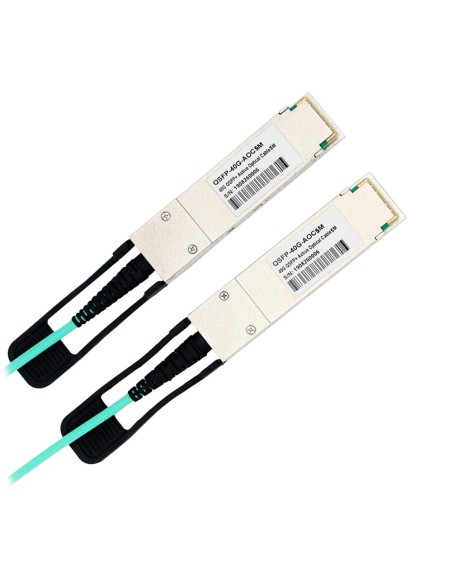 Comprar OEM QSFP-40G-AOC-5M Cable de conexión directa QSFP+ - Velocidad 40Gbps - Modulos QSFP+ en ambos extremos - Ideal para St