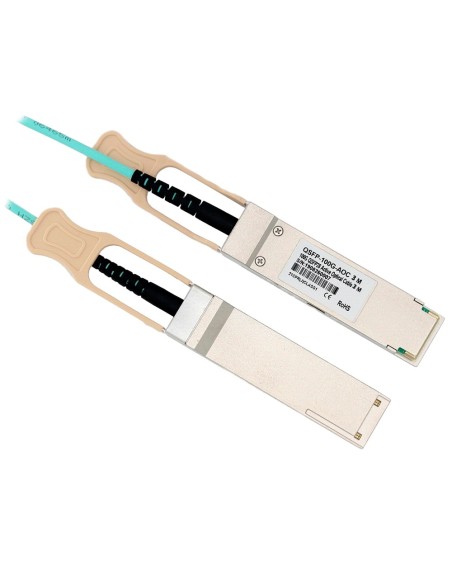 Comprar OEM QSFP28-100G-AOC-3M Cable de conexión directa QSFP28 - Velocidad 100Gbps - Modulos QSFP28 en ambos extremos - Ideal p