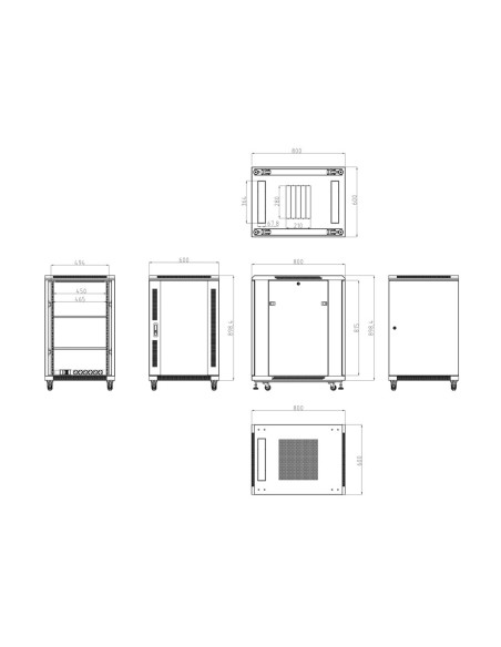 Comprar OEM RACK-18UFN-8D Armario rack para cualquier equipo de red - Capacidad para instalar dispositivos de hasta 18U - Fondo 