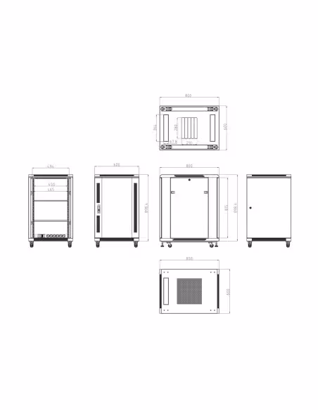 Acheter OEM RACK-18UFN-8D Armoire rack pour tout équipement réseau - Capacité d’installer des appareils jusqu’à 18U - Profondeur