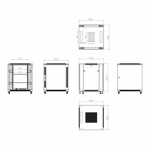 Comprar OEM RACK-18UFN-8D8W Armario rack para cualquier equipo de red - Capacidad para instalar dispositivos de hasta 18U - Form