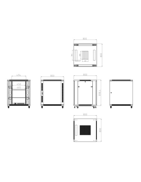 Comprar OEM RACK-18UFN-8D8W Armario rack para suelo - Hasta 18U rack de 19"(800*800) - Hasta 800 Kg de carga - Con ventilac