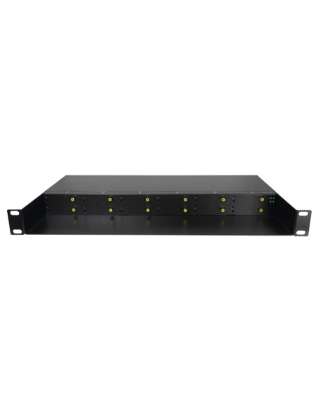 Kaufen OEM RACK-1U12MC-AC220D Metallgehäuse – Zur Rackmontage für bis zu: – 12 Medienkonverter – Doppelte Stromversorgung – 1