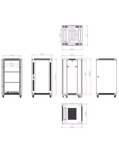 Comprar OEM RACK-22UFN Armario rack para cualquier equipo de red 19" - Capacidad para instalar dispositivos de hasta 22U - 