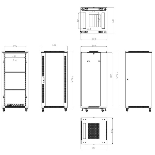Comprar OEM RACK-27UFN Armario rack para cualquier equipo de red - Capacidad para instalar dispositivos de hasta 27U - Soporta c
