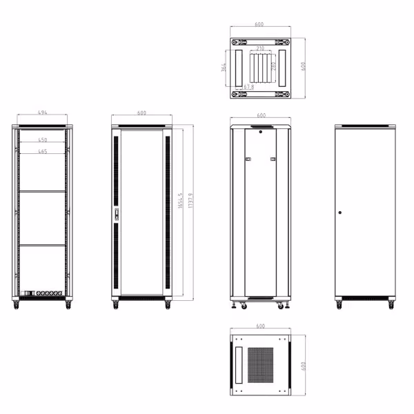 Kaufen OEM RACK-37UFN Rackschrank für jede Netzwerkausrüstung – Kapazität zur Installation von Geräten bis zu 37U – Unterstützt