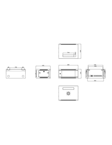 Comprare OEM RACK-6U Armadio rack da parete - Fino a 6U rack da 19" - Fino a 60 kg di carico - Con ventilazione e passacavi - 