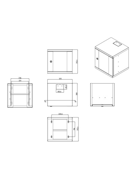 Acquistare OEM RACK-6U-10INCH Armadio rack da parete - Fino a 6U rack da 10" - Fino a 15 kg di carico - Con passacavi - Mensola