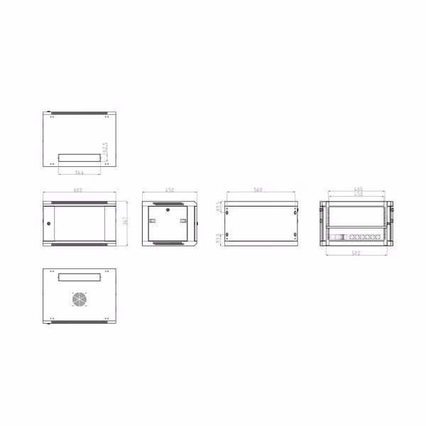Acquistare OEM RACK-6UF Armadio rack a parete - Fino a 6U rack da 19" - Fino a 60 kg di carico - Con ventilazione e passacavi -
