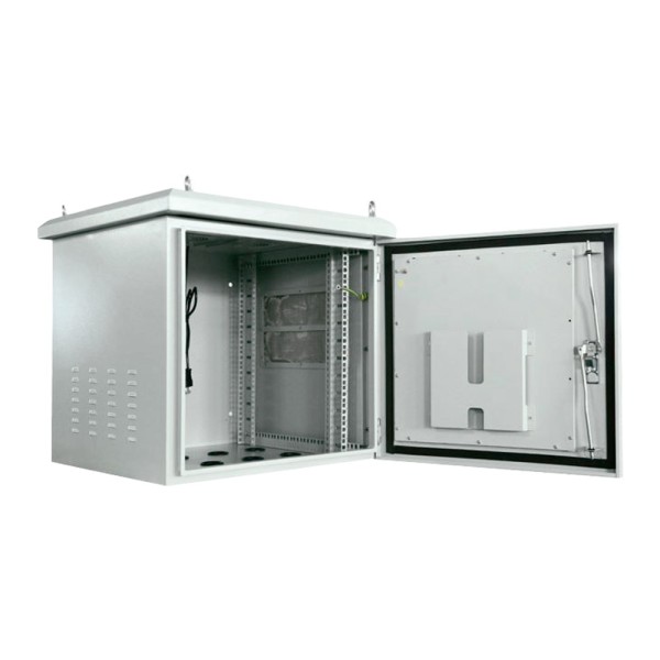 Rack-9u-Outdoor do OEM Roupeiro ao ar livre Rack - até 9U Rack 19 & quot-up a 100 kg de carga - com grades de ventilação e p