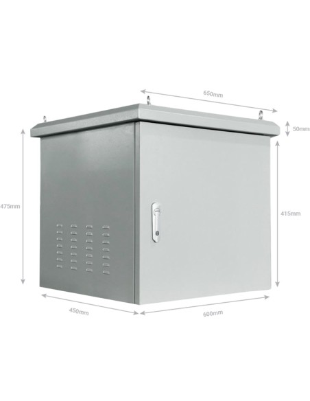 Rack-9u-Outdoor do OEM Roupeiro ao ar livre Rack - até 9U Rack 19 & quot-up a 100 kg de carga - com grades de ventilação e p