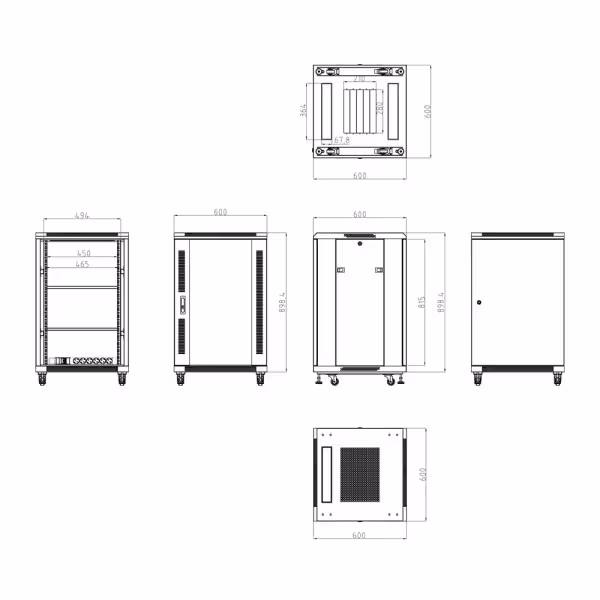 Acquistare OEM RACK-F18UN Armadio rack da pavimento - Fino a 18U rack da 19" (600*600) - Fino a 800 kg di carico - Con ventilazi