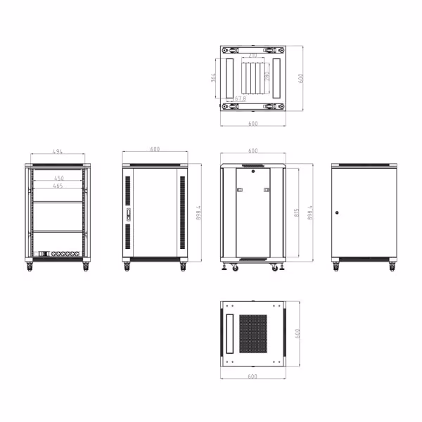 Comprar OEM RACK-F18UN Armario rack para suelo - Hasta 18U rack de 19" - Hasta 800 Kg de carga - Con ventilación y pasacabl