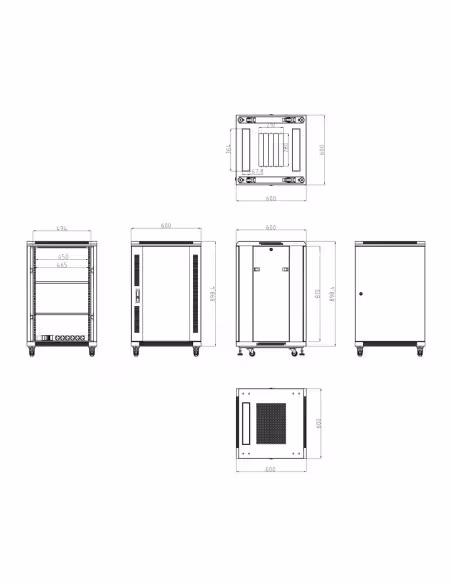 Comprar OEM RACK-F18UN Armário rack de chão - Até 18U rack de 19" (600*600) - Até 800 kg de carga - Com ventilação