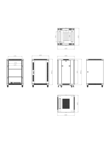 Comprar OEM RACK-F18UN Armario rack para suelo - Hasta 18U rack de 19" - Hasta 800 Kg de carga - Con ventilación y pasacabl